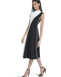 Cap Sleeve Colorblock Aline