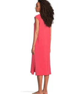 Cap Sleeve Column Dress with Side Slits