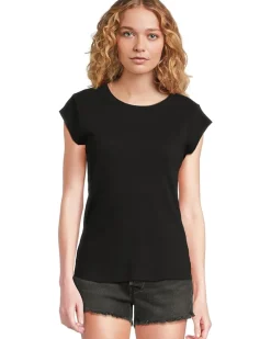 Cap Sleeve Crew Neck Slim Tee