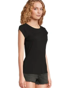 Cap Sleeve Crew Neck Slim Tee