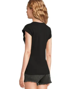 Cap Sleeve Crew Neck Slim Tee