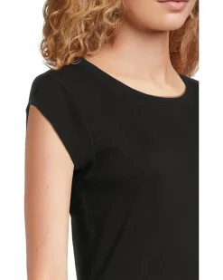 Cap Sleeve Crew Neck Slim Tee