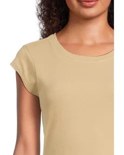 Cap Sleeve Crew Neck Slim Tee