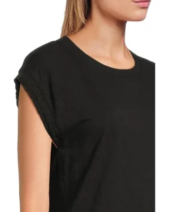 Cap Sleeve Mix Media Tee