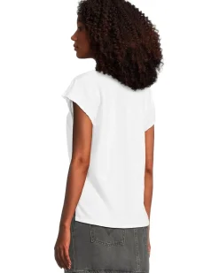 Cap Sleeve Mix Media Tee