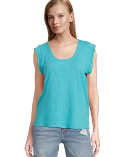 Cap Sleeve Scoop Neck Tee