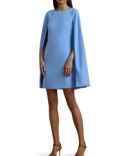 Cape Georgette Cocktail Dress