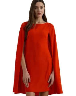 Cape Georgette Cocktail Dress