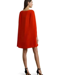 Cape Georgette Cocktail Dress