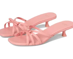 Carolina Pebbled Leather Kitten Heel Sandals