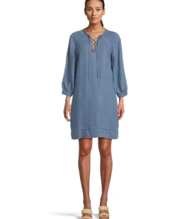 Chambray O'lei Lace-Up Dress