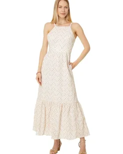 Charlese Eyelet Halter Maxi Dress