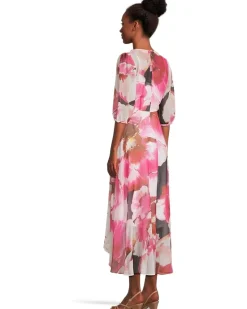 Chiffon Floral Faux Wrap