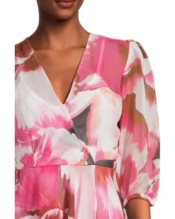 Chiffon Floral Faux Wrap