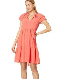 Chiffon Pleated Sleeve Float Dress