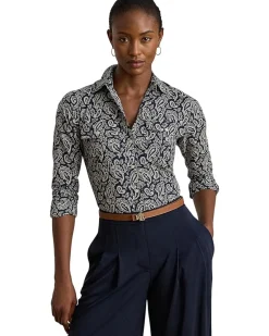 Classic Fit Paisley Cotton Voile Shirt