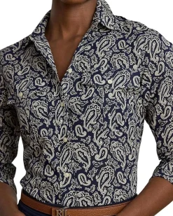 Classic Fit Paisley Cotton Voile Shirt