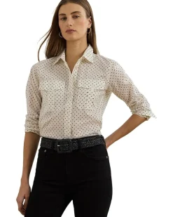 Classic Fit Polka-dot Cotton Voile Shirt
