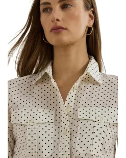 Classic Fit Polka-dot Cotton Voile Shirt