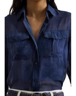 Classic Fit Print Chiffon Shirt