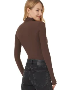 Classic Printed Turtleneck Bodysuit w/Thumbholes