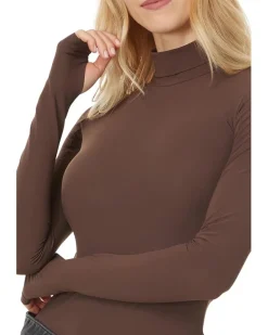Classic Printed Turtleneck Bodysuit w/Thumbholes