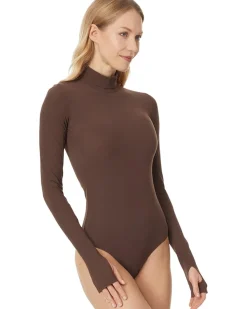 Classic Printed Turtleneck Bodysuit w/Thumbholes