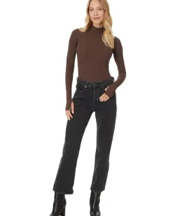 Classic Printed Turtleneck Bodysuit w/Thumbholes