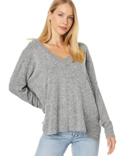 Cloud Jersey Deep V Ruched Top
