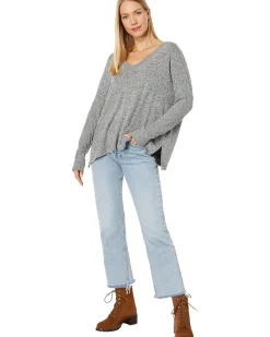 Cloud Jersey Deep V Ruched Top