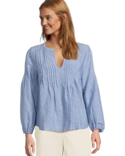 Coastalina Pintuck Peasant Top