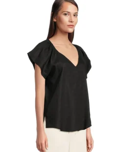Coastalina V-neck Flutter Top