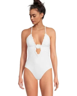Colette Clare Crochet Flower Plunge One Piece