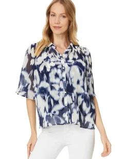 Collard Short Slv Blouse W Shirt