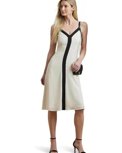 Color Blocked Georgette Sleeveless Dress