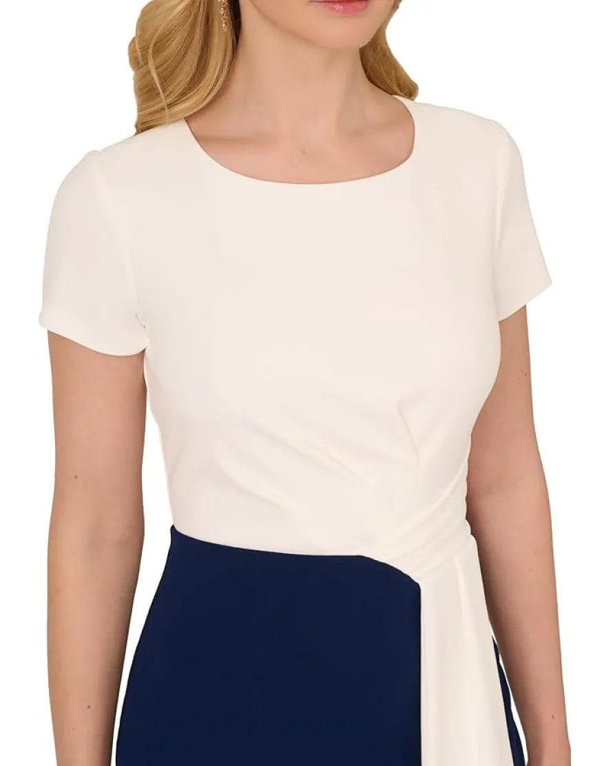 Color-Block Draped Short Dress