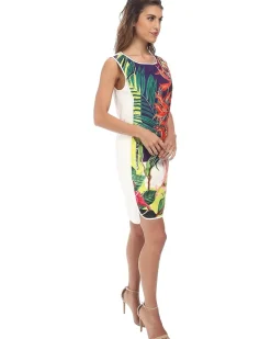 Cosmopolitan Jungle Shift Dress w/ Zipper Detail