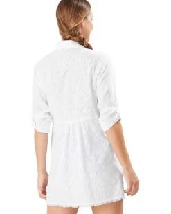Cotton Clip Jacquard Boyfriend Shirt