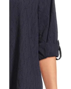 Cotton Clip Jacquard Boyfriend Shirt