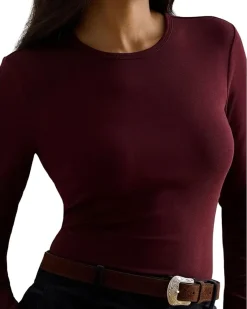 Cotton-Blend Long-Sleeve Top