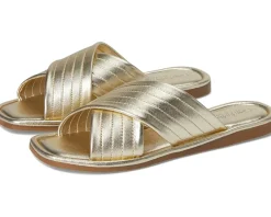Courage Metallic Leather Slide Sandal