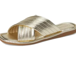 Courage Metallic Leather Slide Sandal