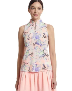 Crackle Print Sleeveless Top