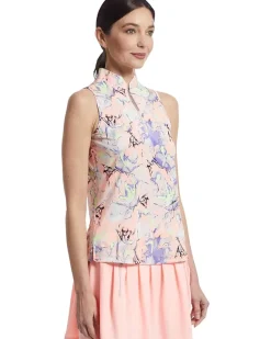 Crackle Print Sleeveless Top