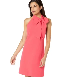 Crepe Bow Neck Halter Dress