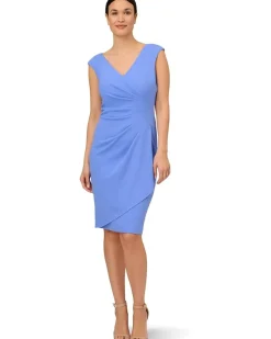 Crepe Draped Overlay Dress