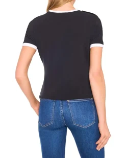 Crest Button Detail Baby Tee