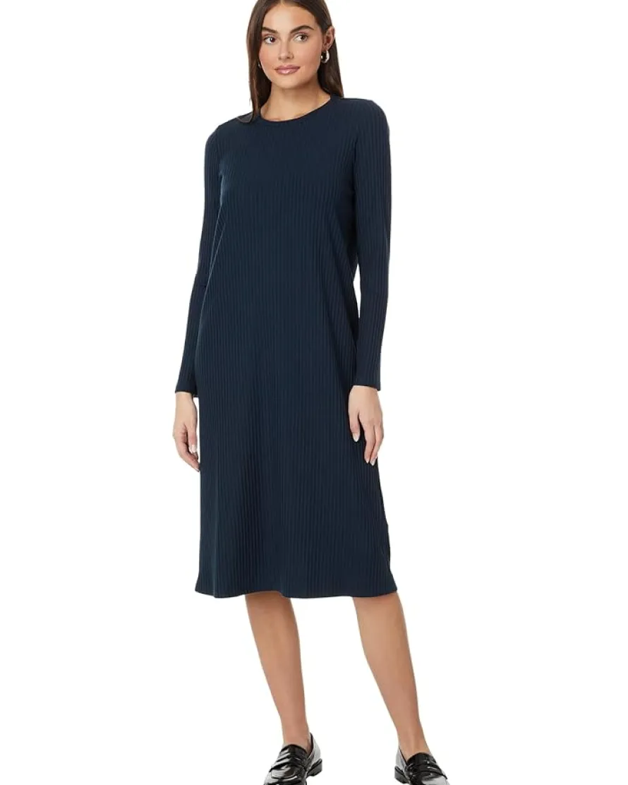 Crew Neck Calf Length Dress