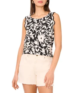 Crew Neck Tank With Scallops