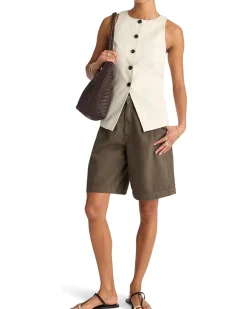 Crewneck Cutaway Vest - Tencel Twill